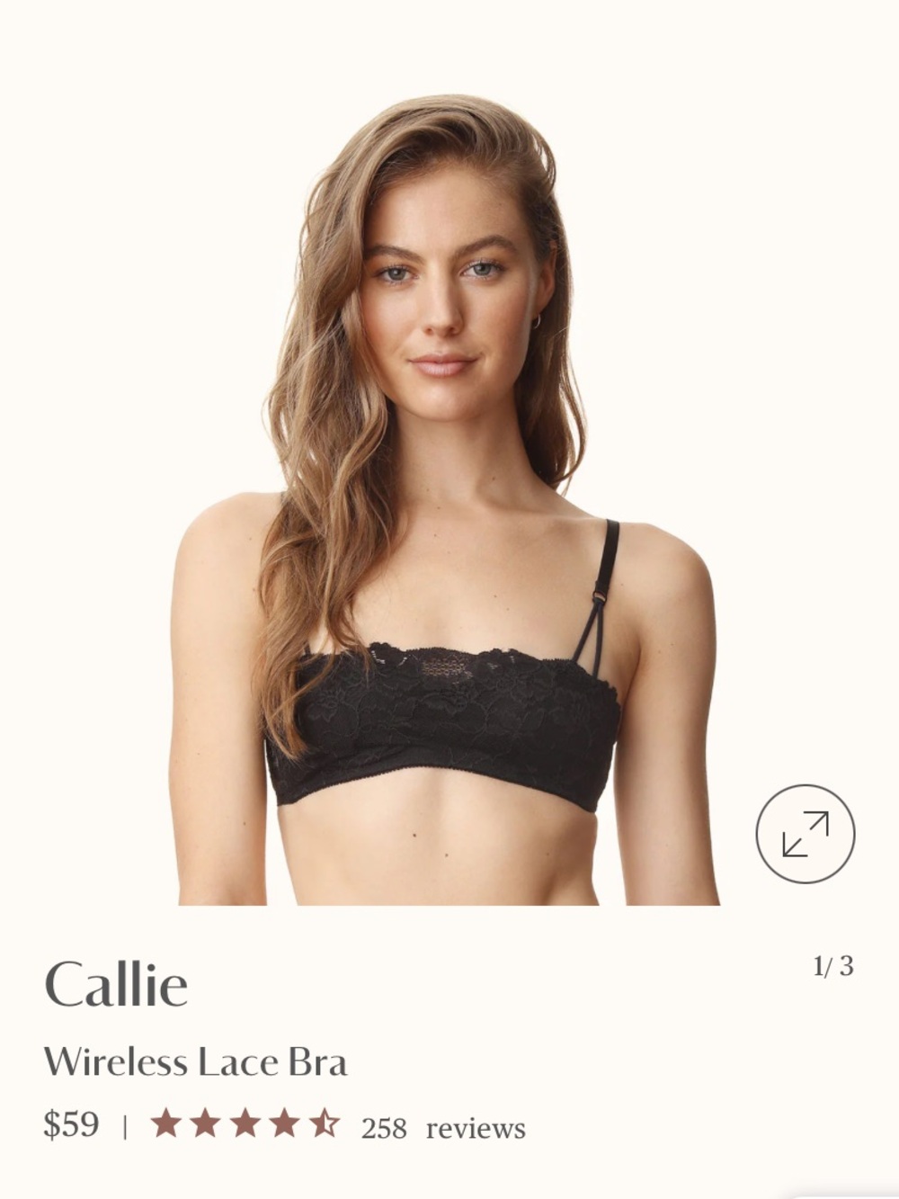 Lulalu Callie Wireless Lace Bra 36AA Black